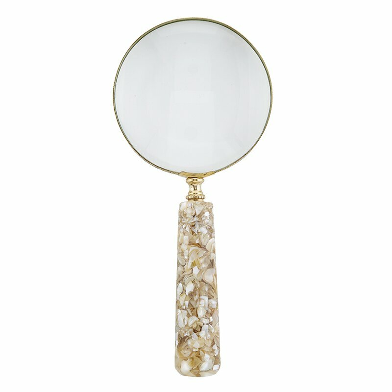 Handheld Magnifying Glass with Shell Handle and 4-inch lens
