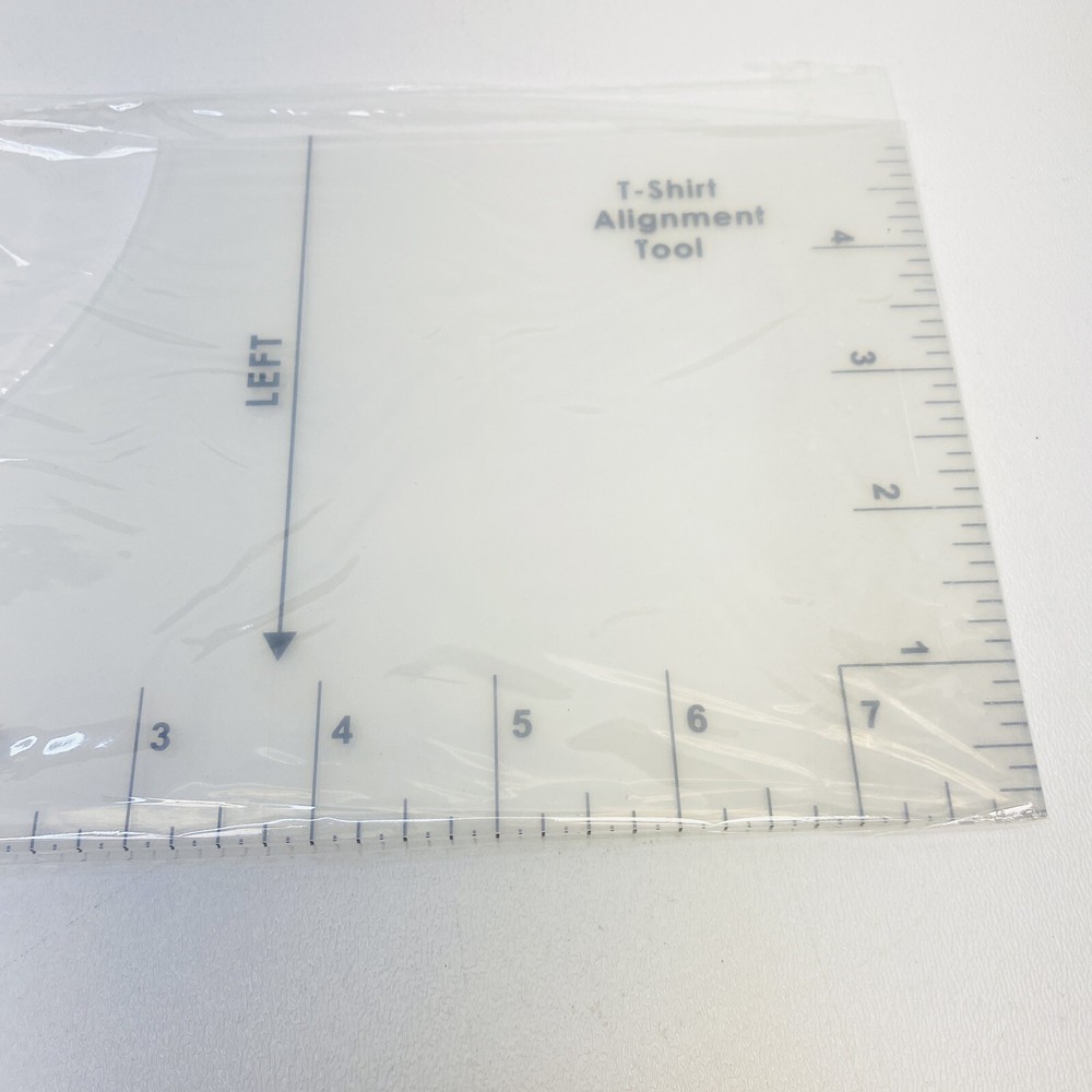 T-Shirt Collar Alignment Tool Ruler Measure with Sizing Chart + Measuring Tape