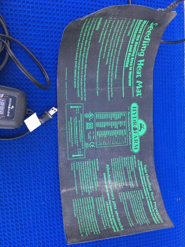 Hydrofarm 9 x 18 Heat Mat With Temperature Sensor / Controller Tested Working
