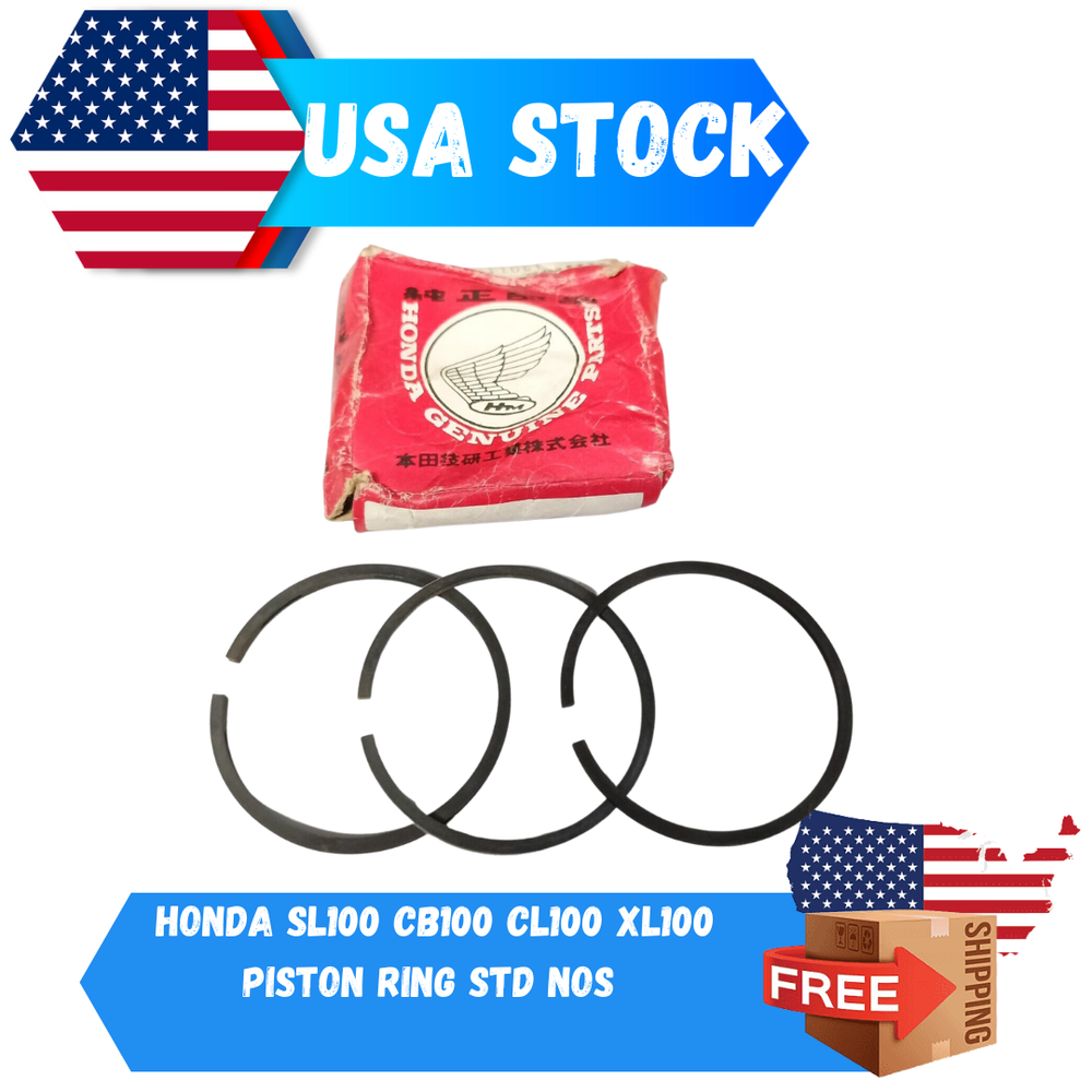 Honda SL100 CB100 CL100 XL100 Piston Ring STD NOS