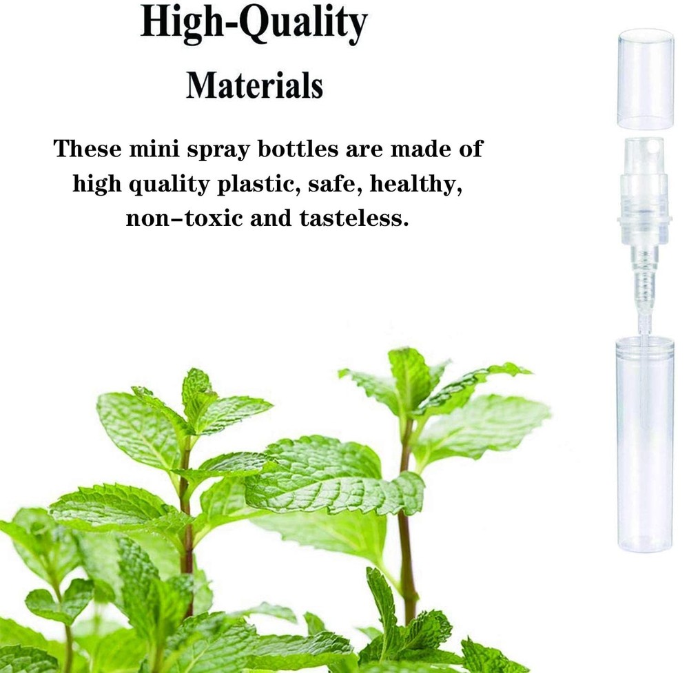 Csdtylh Mini Spray Bottle 100PCS 2ML Clear Plastic Empty Sample Containers Fi...
