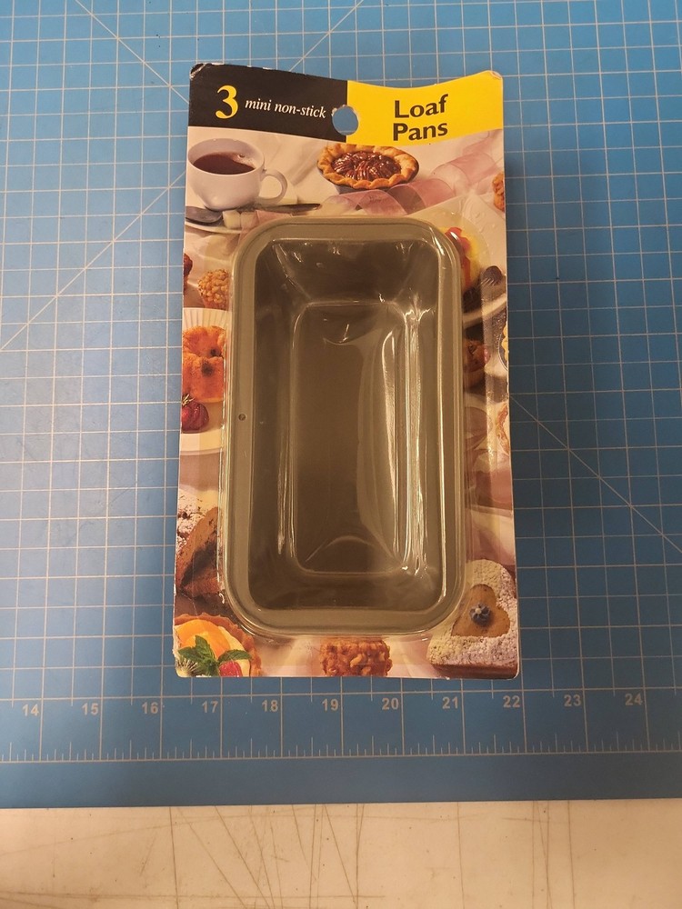 Bradshaw 3 Mini Loaf Pans Nonstick Bakeware Small Bread Cake Baking Pan Set