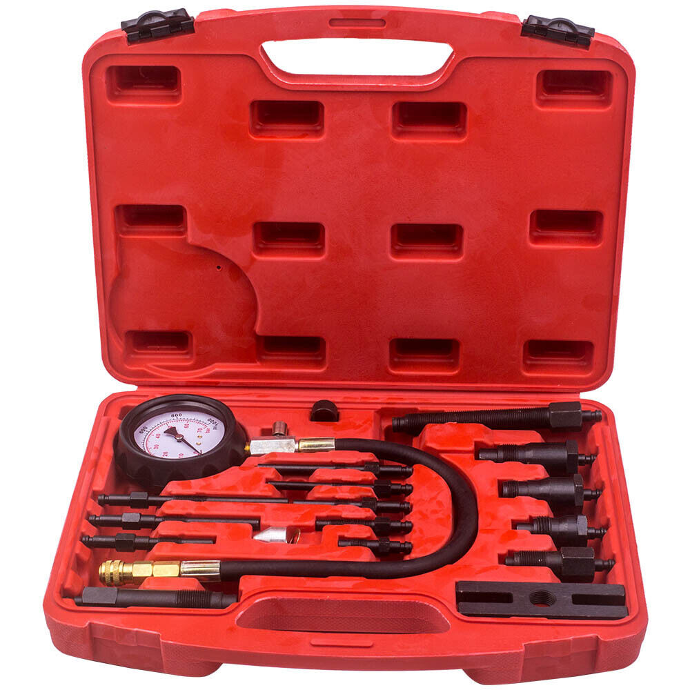 Diesel Engine Cylinder Compression Tester Pressure Diagnostic Test Kit 0-1000PSI