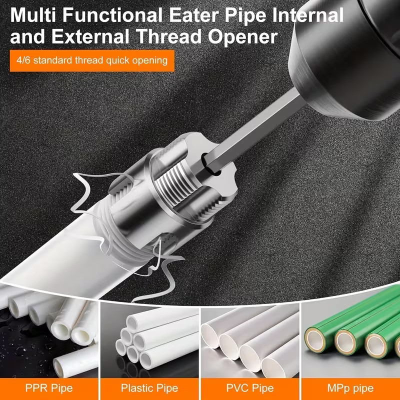 Integrated Internal External Pipe Threading Tool, 1/2" 3/4" Water Pipe Cutter