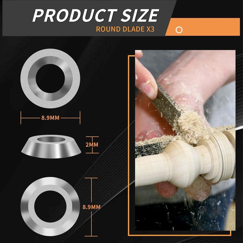High-Performance 12PCS Carbide Inserts for Wood Lathe - Easy to Use & Maintain