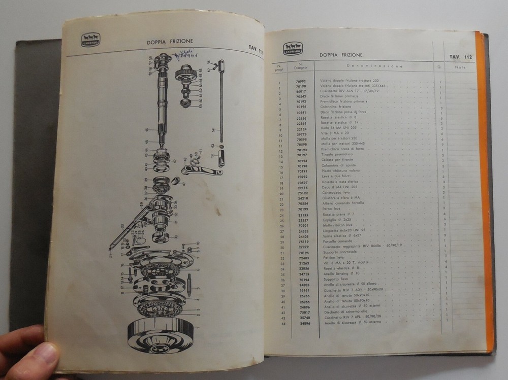 VINTAGE CARRARO 445 PARTS CATALOG