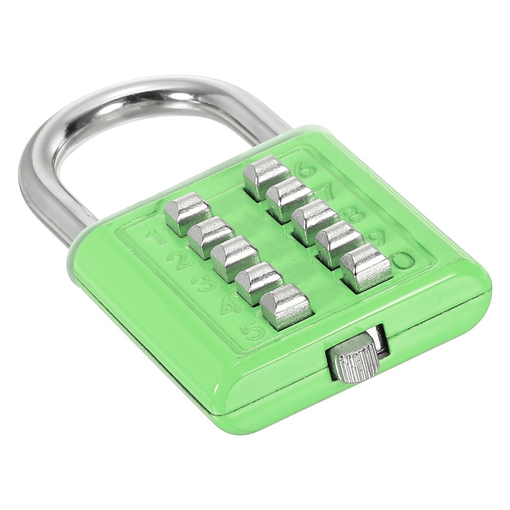 10 Digit Button Combination Padlock 5 Position Locking Mechanism Lock Green