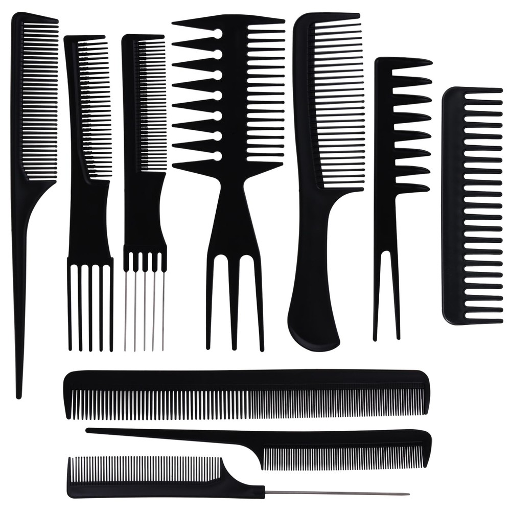 Professional Styling Hair Comb Set Assorted 10PCS