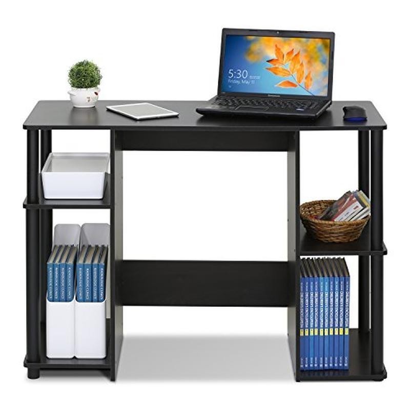 Space Saving Computer Desk Open Storage Sturdy Engineered Wood Writing Desk New