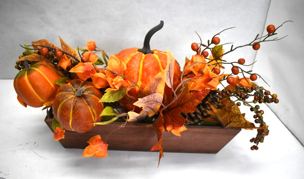 Halloween Fall Leaves Pumpkin Autumn Table Rectangular Bowl Table Home Decor