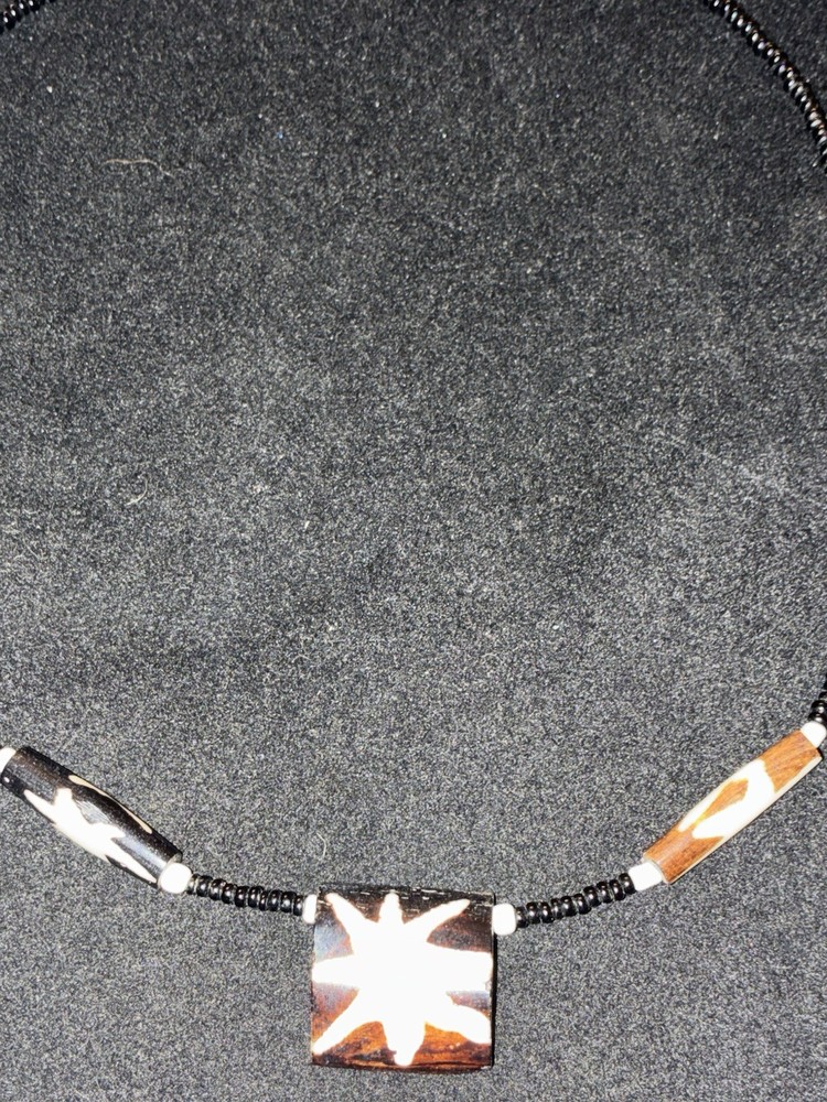 2 Artisan Stone And Bone Beaded Necklaces