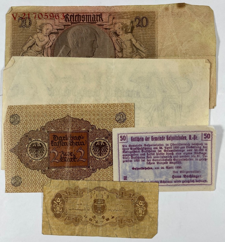 Mixed older foreign currency (#909) 15 diff. pcs.