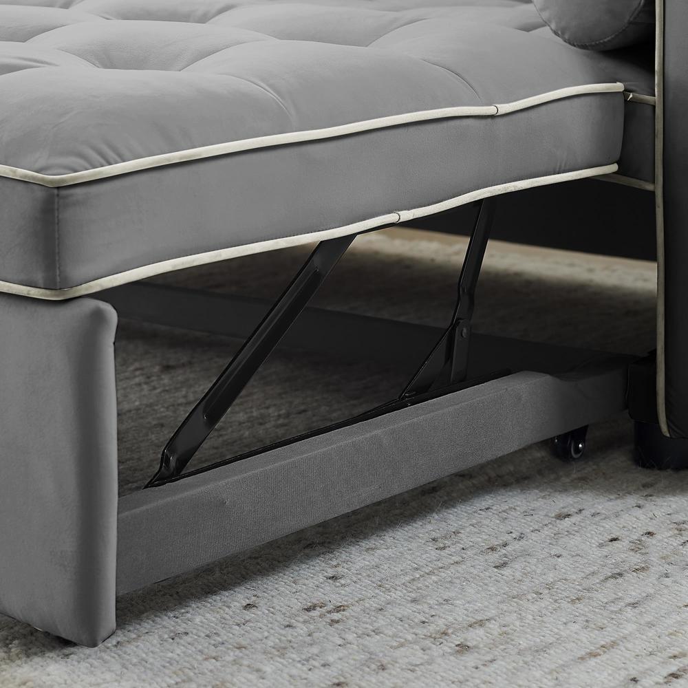 55.5" Pull Out Sleep Sofa Bed 2 Seater Adjsutable Backrest and Lumbar Pillows