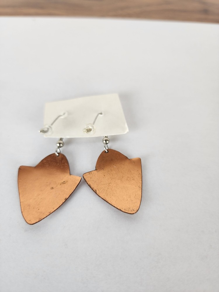 Arrowhead Tribal Triangle Copper Dangle Earrings