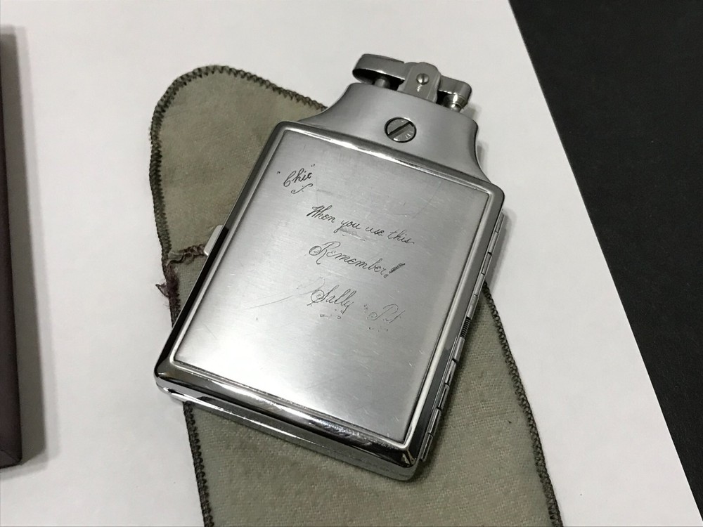 Vintage Ronson Mastercase Lighter Cigarette Case Combo - Inscribed