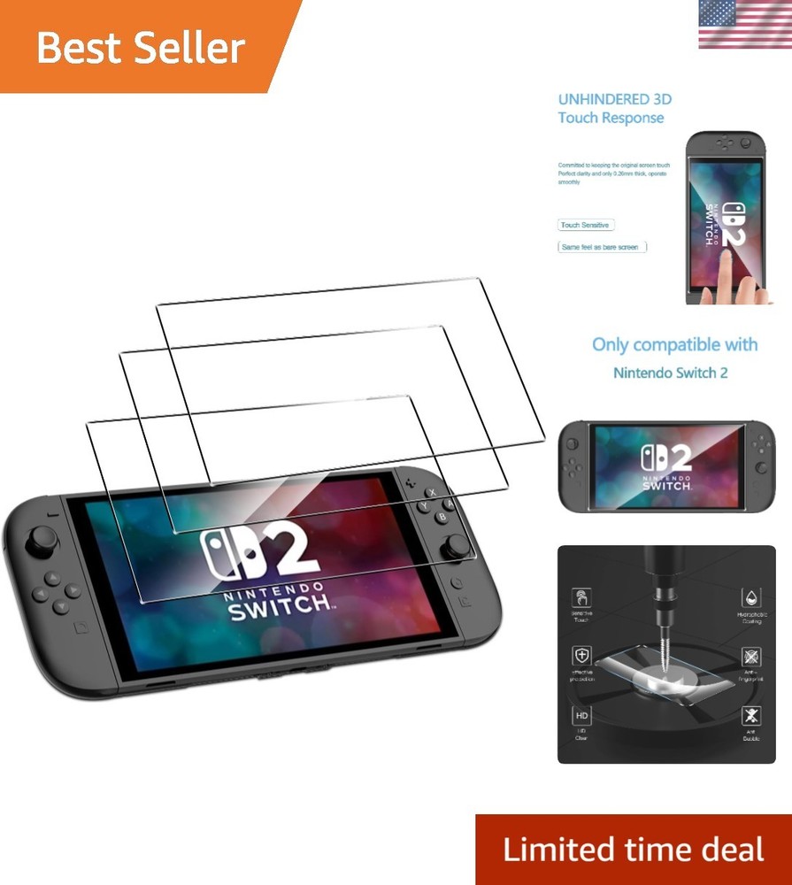 Ultimate 3-Pack Switch 2 Screen Protector - Scratch Resistant & Bubble Free