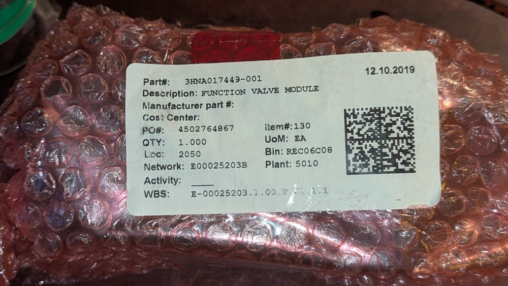 ABB Robotics Function Valve Module 3HNA017449-001 New & Sealed