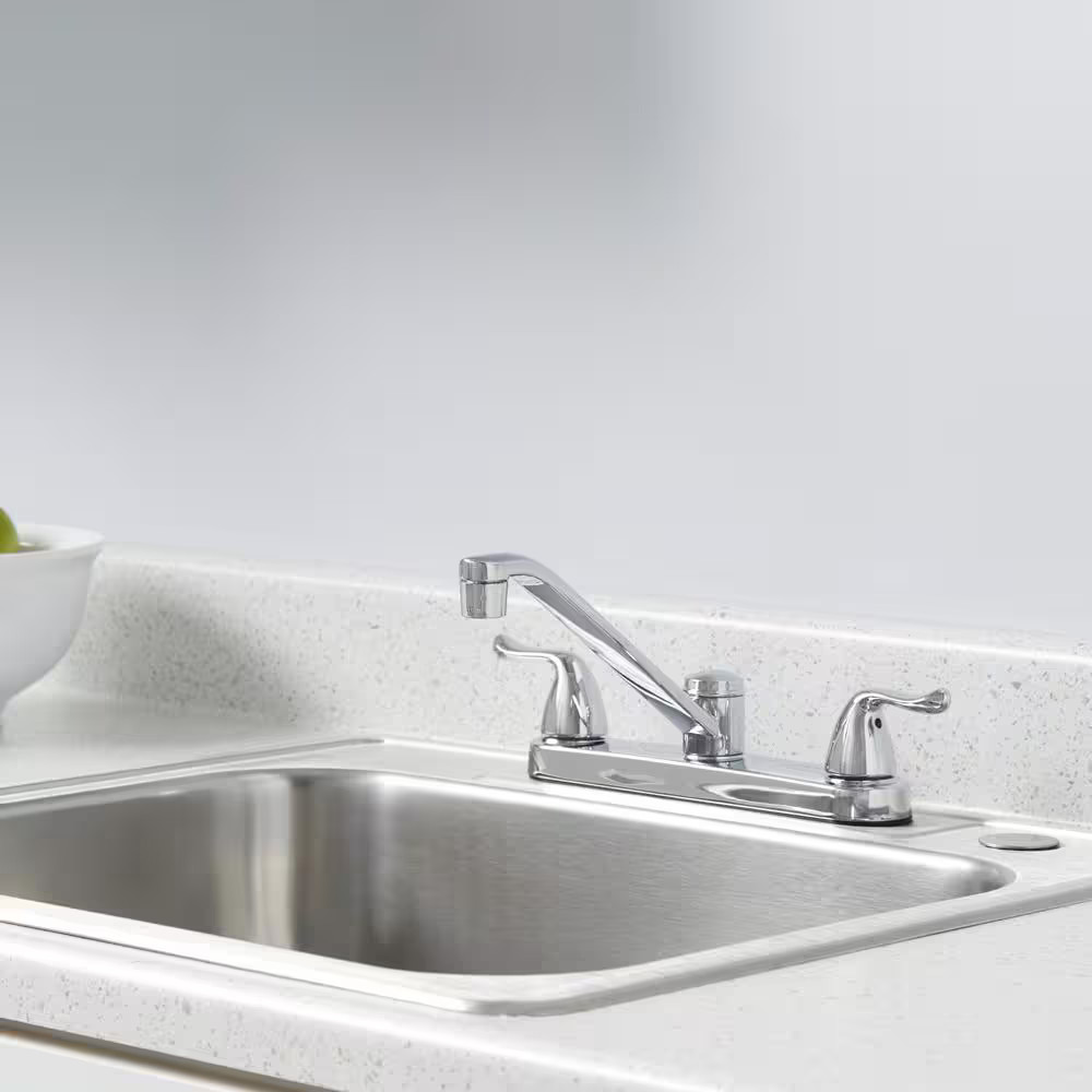 Glacier Bay Constructor Double Handle Standard Kitchen Faucet in Chrome
