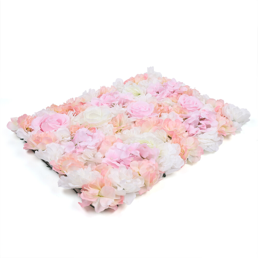 4Pcs Pink Artificial Silk Flower Wall Panel Wedding Party Venue Decor Backdrop