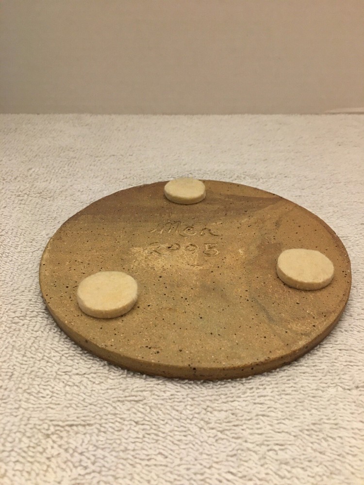 Cat Trivet / Decor Piece Artisan Signed Pottery/Stoneware