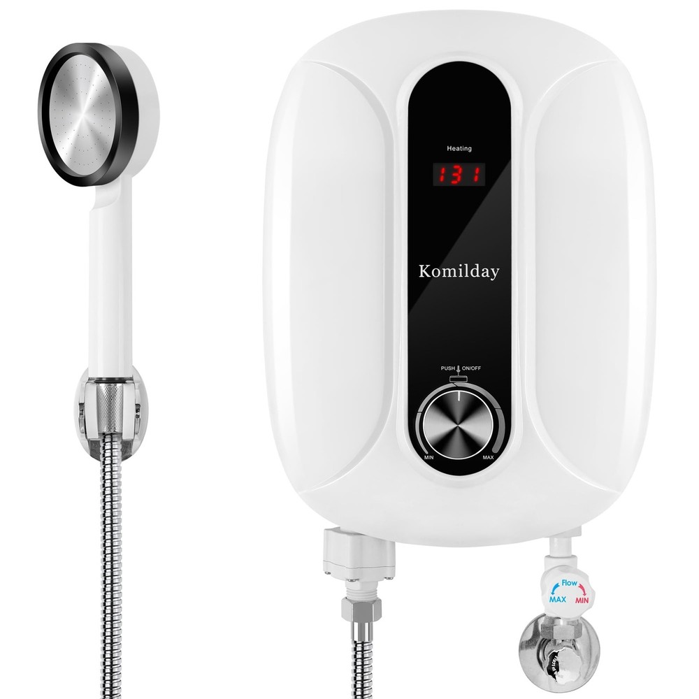 Tankless Water Heater Electric, 240v 0-6500W Tankless Hot Water Heater with L...