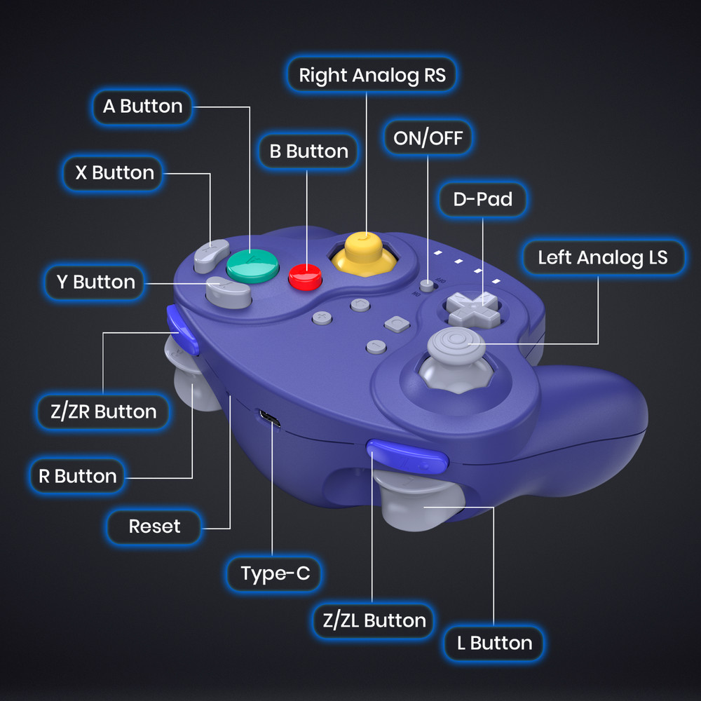 2.4G Wireless Gamecube Controller Rumble Gamepad for GameCube Wii NGC Console