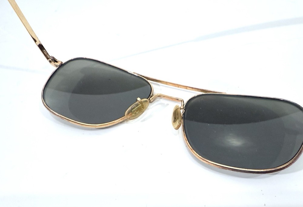 Vietnam War Era USAF Pilot Type Sunglasses, General Optical, Gold Tone Frame