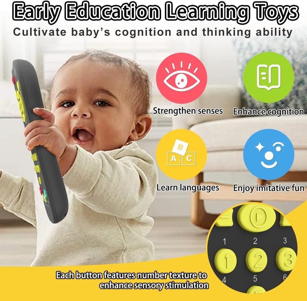 Safe and Fun Baby Remote Control Toy: Multi-Language Early Learning for Infants