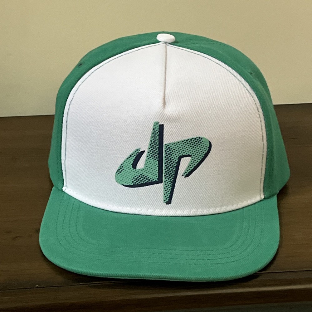 DP Dude Perfect Cap Green & White Snapback Baseball Hat dp Logo Adjustable