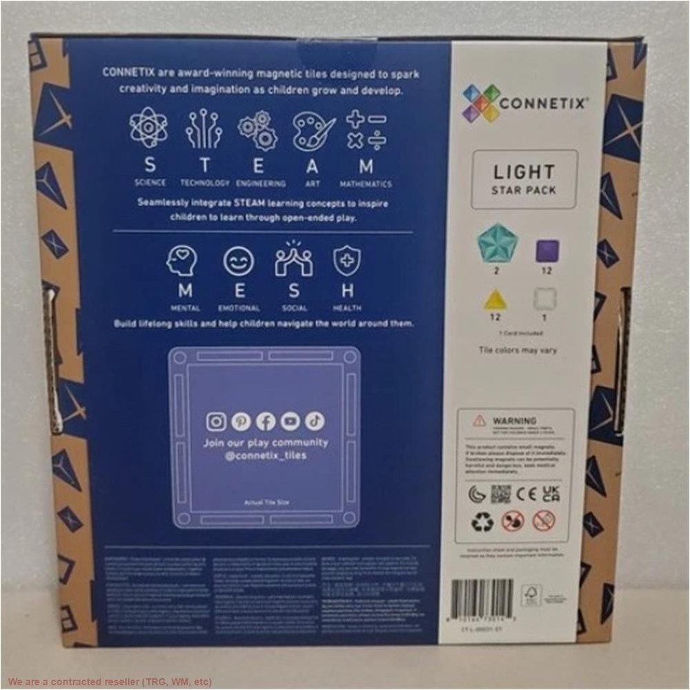 CONNETIX Magnetic Tiles Light Star Pack 28pc