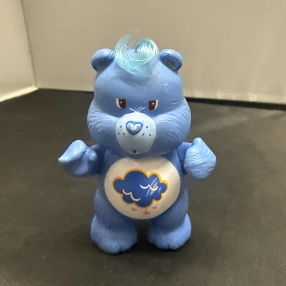 Care Bears Grumpy Bear Blue Rain Cloud Poseable 1983 Kenner 3.5" Toy