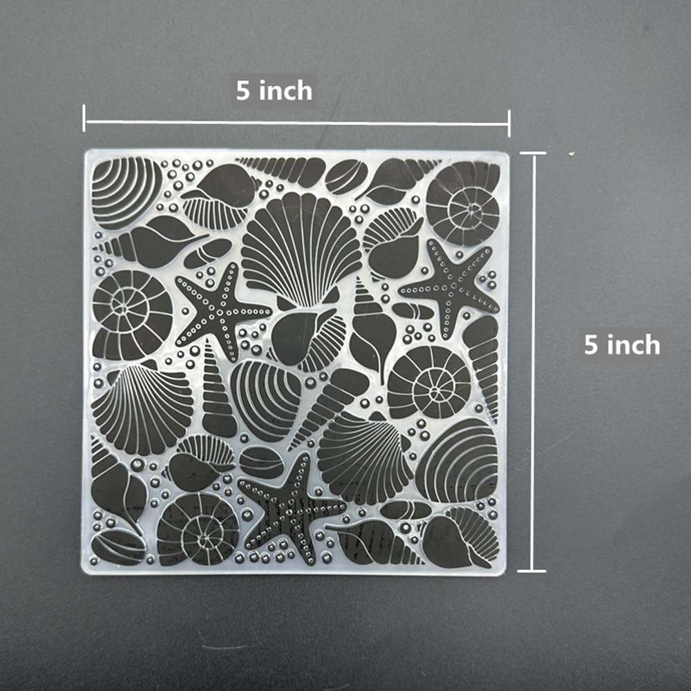 3D Plastic Embossing Folder Sea Star Shell Texture for DIY Scrapbooking