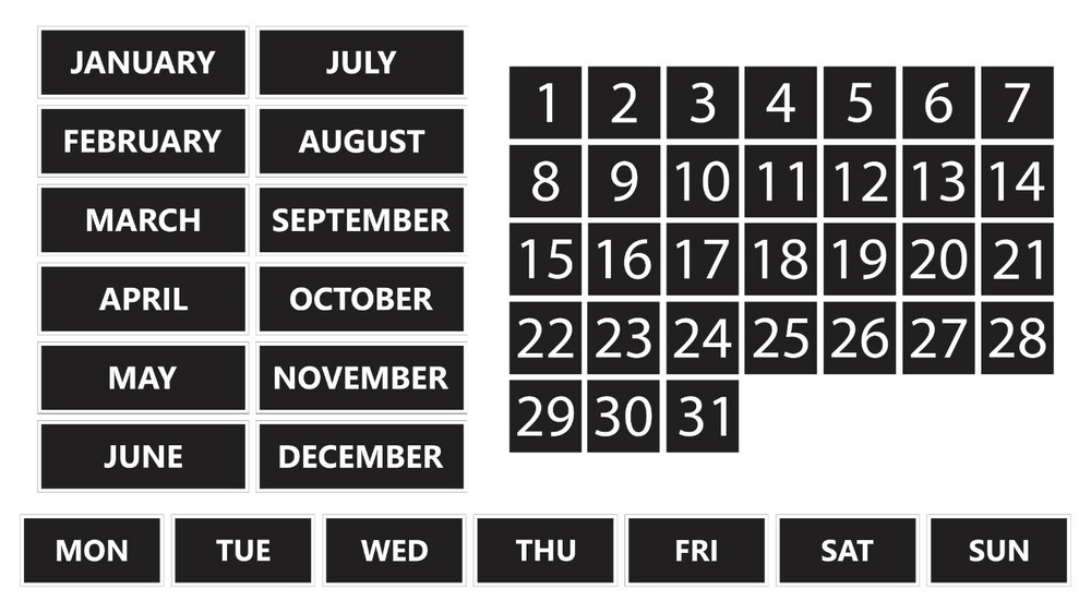 Whiteboard Calendar Magnet Non-Abbreviated Bundle by DCM Solutions