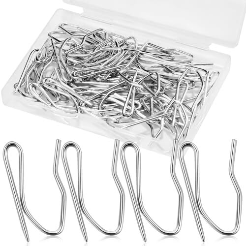 58PCS Curtain Hooks for Drapes, Premium Rustproof Drapery Hooks Pins for