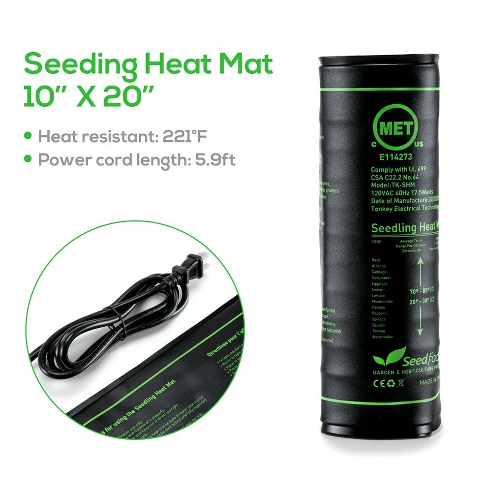 MET Certified 2 Pack Seedling Heat Mat, Seedfactor Waterproof Durable Germina