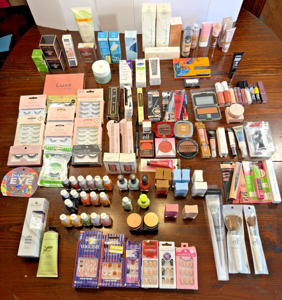 Mixed Makeup, Skin, Nail, Brushes, Lashes Bundle Reseller 134 Pcs Random Pull