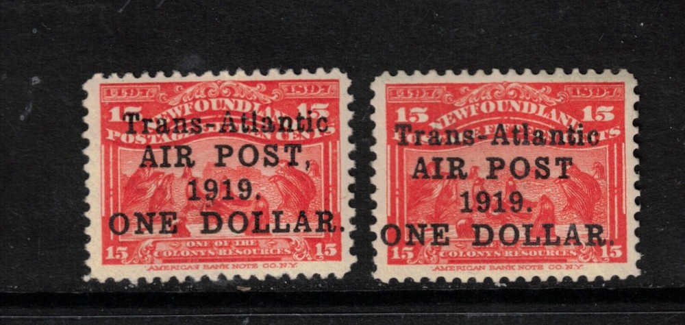 Newfoundland #C2 #C2a Very Fine Never Hinged Duo
