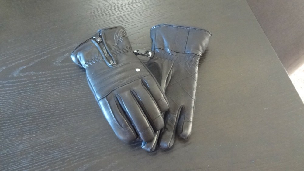 BLACK LEATHER WOMEN'S SMALL/MEDIUM K2 LINED WINTER GLOVES NEW