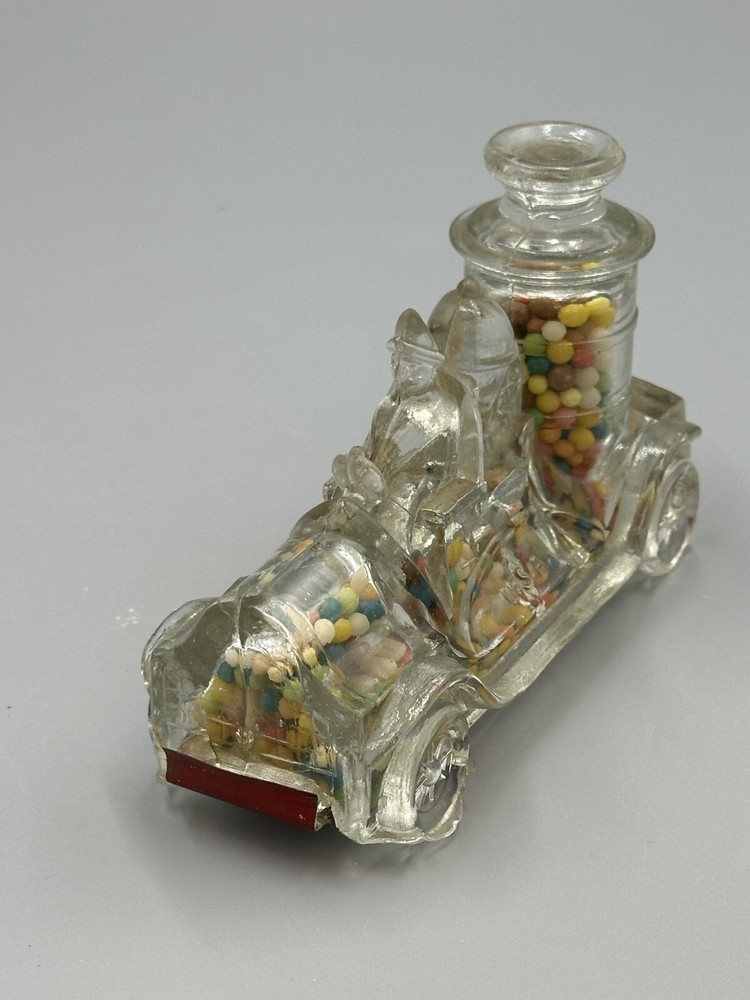 1920s FIRE ENGINE Large Boiler GLASS CANDY CONTAINER Antique A&E 220