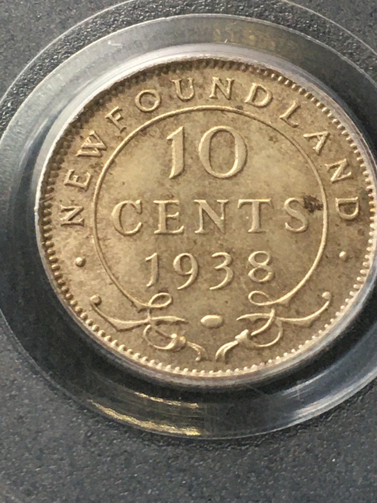 1938 PCGS Graded Newfoundland ¢10 Cent **MS-63**