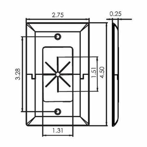 Split Wall Plate Flexible Open Low Voltage AV Cable Pass Through 1-Gang White