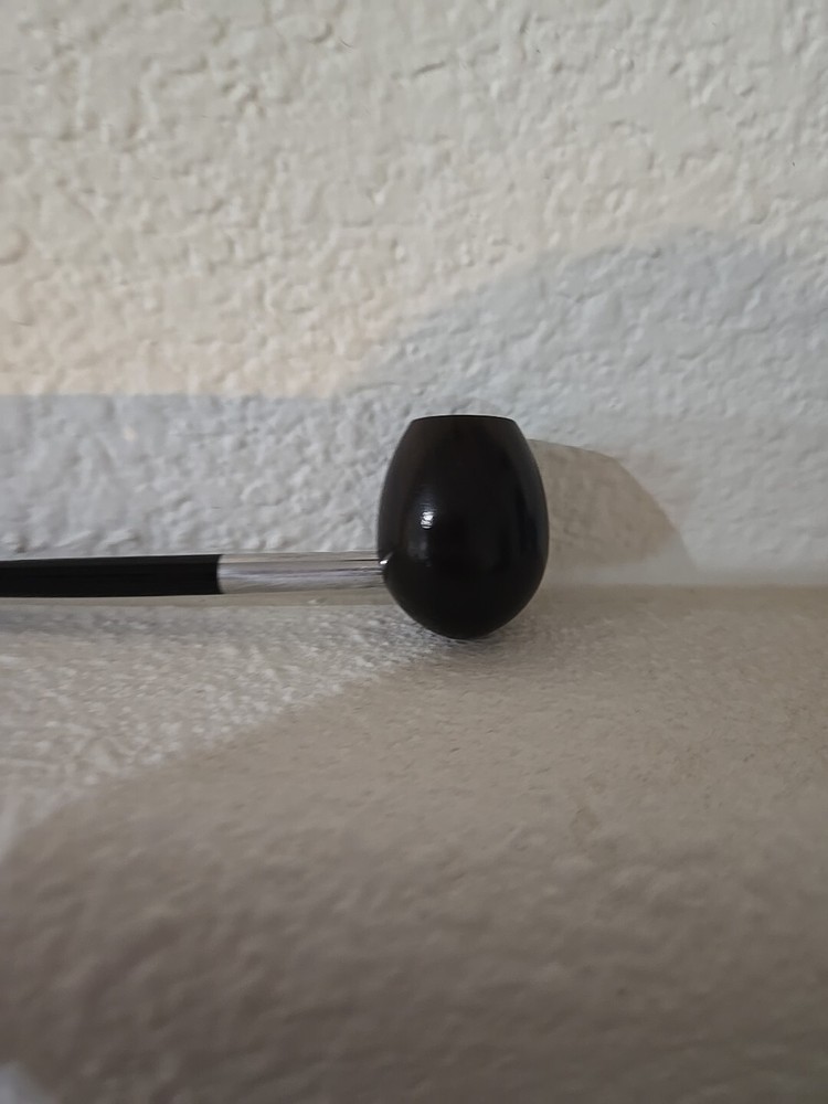Pipe black sandlewood egg shaped 6" never smoked