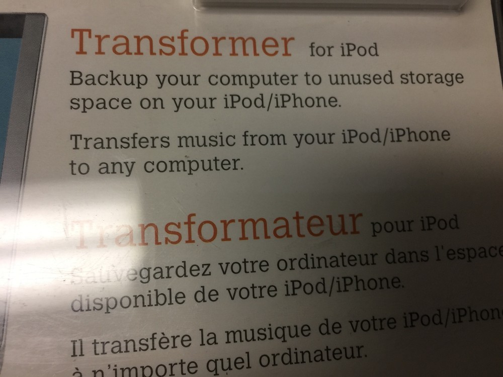 CLICKFREE AUTOMATIC BACKUP TRANSFORMER FOR IPOD T402 WHITE