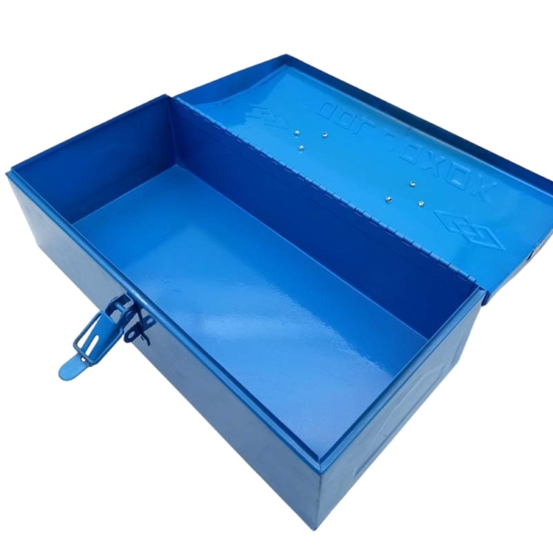 Blue Metal Tool Container Iron Sheet Hardware Hard Shell Tool Box Organizer Case