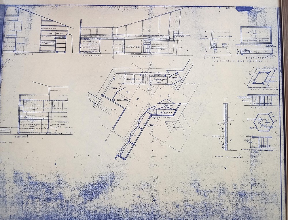 FRANK LLOYD WRIGHT: BLUELINE PLANS FOR HENRY J. NEILS RESIDENCE.