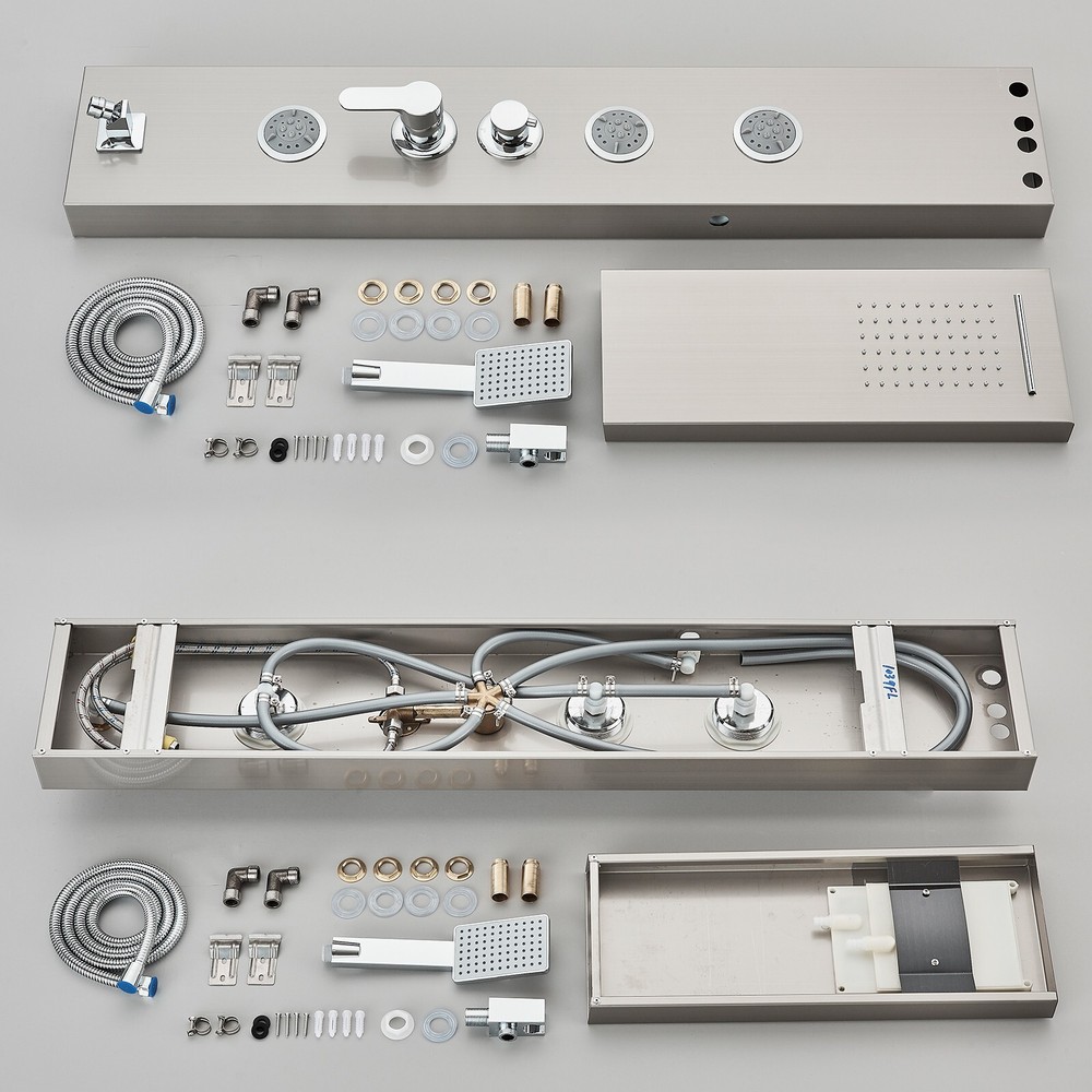 Shower Panel Tower System Stainless Steel 5-Function Rain Waterfall Massage Jets