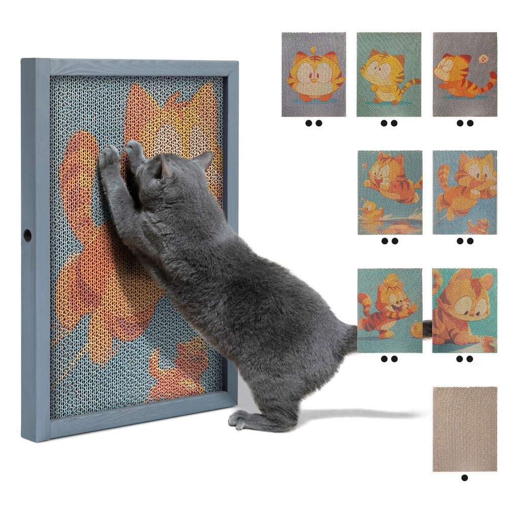 15 PCS Replaceable Corrugated Cardboard Wall Cat Scratching Board Colorful