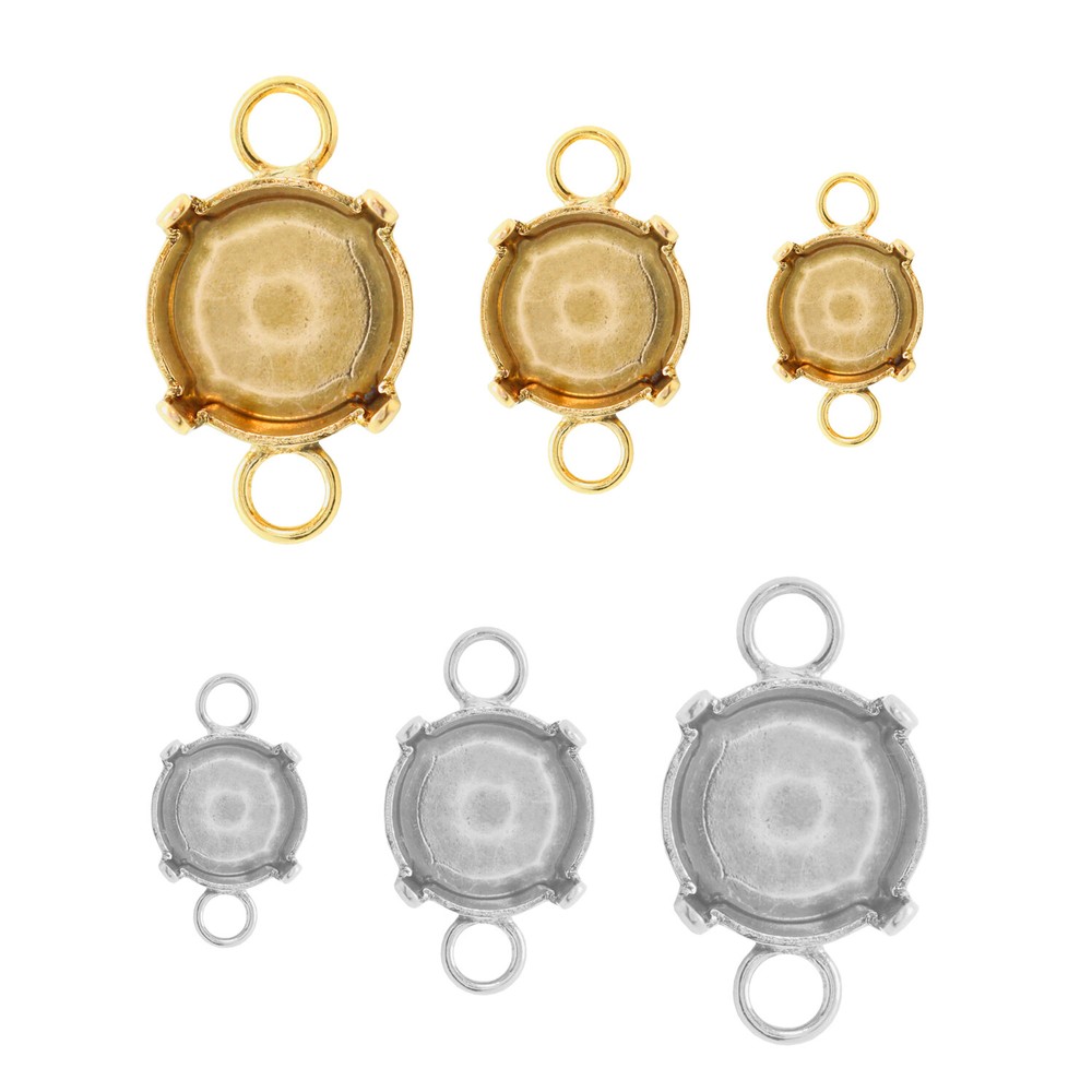 Brass Base/Connector for Embedding Chaton Shape Round Crystals * Different Sizes