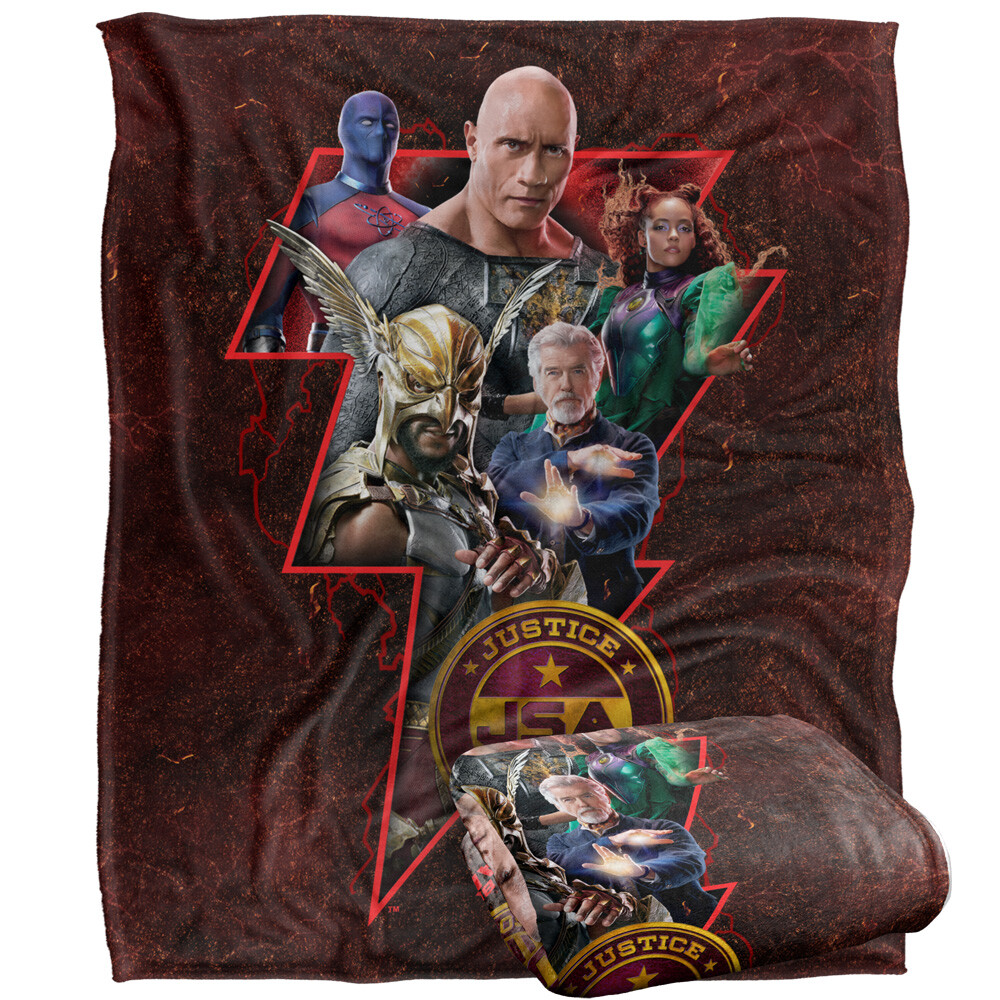 Black Adam Character Bolt Silky Touch Super Soft Throw Blanket