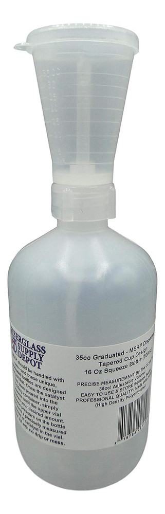 MEK Peroxide Adjustable Volume Dispensing Bottle 16Oz. (500Ml)
